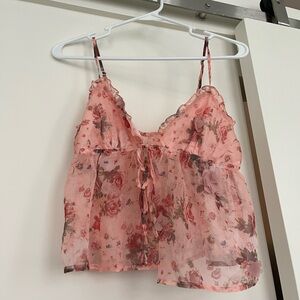 SHEIN Pink Floral Crop Top